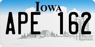 IA license plate APE162
