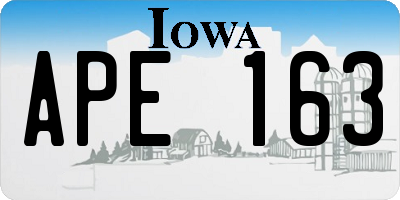 IA license plate APE163