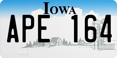 IA license plate APE164