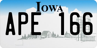 IA license plate APE166