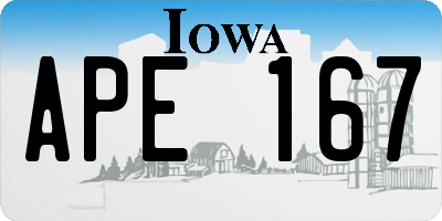 IA license plate APE167