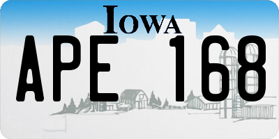 IA license plate APE168