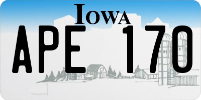 IA license plate APE170
