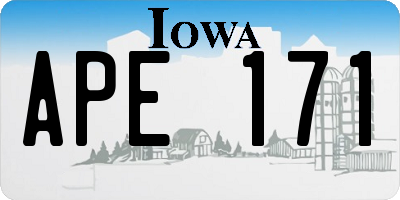 IA license plate APE171