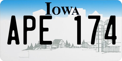 IA license plate APE174