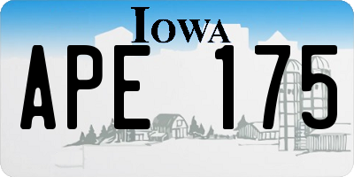 IA license plate APE175