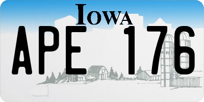 IA license plate APE176