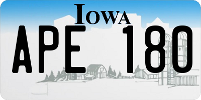 IA license plate APE180