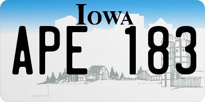 IA license plate APE183