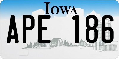 IA license plate APE186