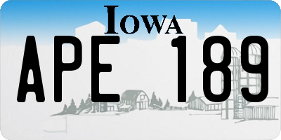 IA license plate APE189
