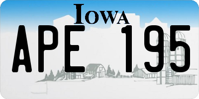 IA license plate APE195