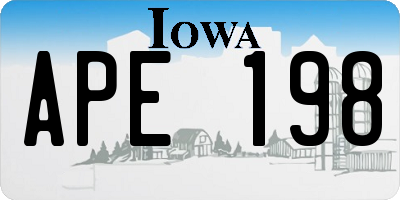 IA license plate APE198