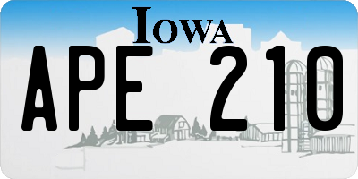 IA license plate APE210