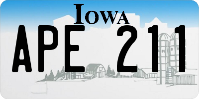 IA license plate APE211