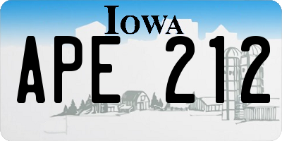 IA license plate APE212