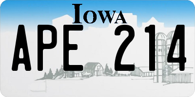 IA license plate APE214