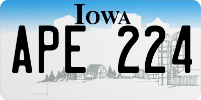 IA license plate APE224