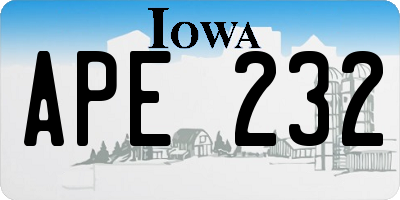 IA license plate APE232
