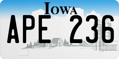 IA license plate APE236