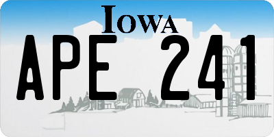 IA license plate APE241