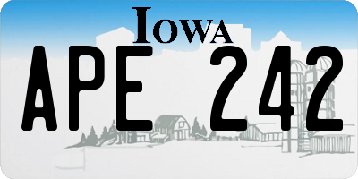 IA license plate APE242