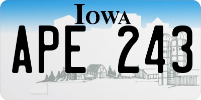 IA license plate APE243