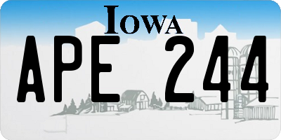 IA license plate APE244