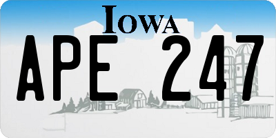 IA license plate APE247