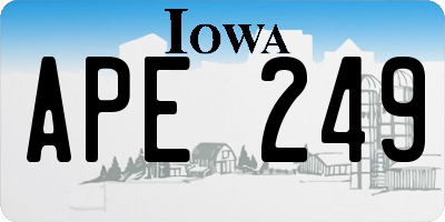 IA license plate APE249
