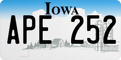 IA license plate APE252