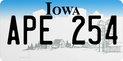 IA license plate APE254
