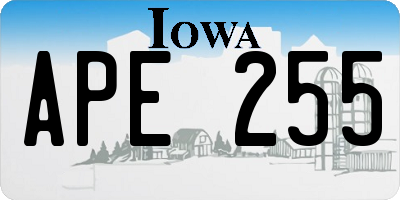 IA license plate APE255