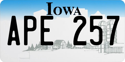 IA license plate APE257