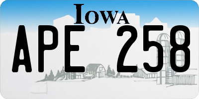 IA license plate APE258