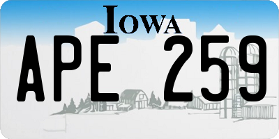 IA license plate APE259