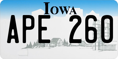 IA license plate APE260