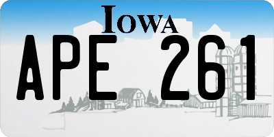 IA license plate APE261