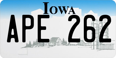 IA license plate APE262