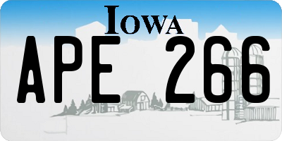 IA license plate APE266