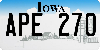 IA license plate APE270