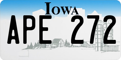 IA license plate APE272