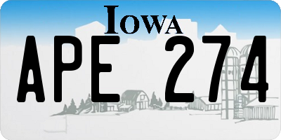 IA license plate APE274