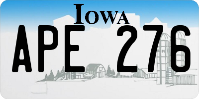 IA license plate APE276