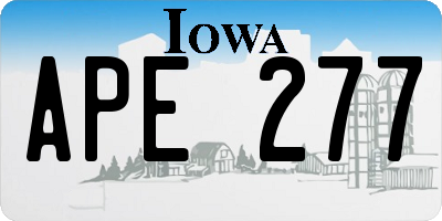 IA license plate APE277