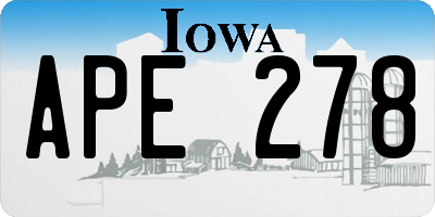 IA license plate APE278