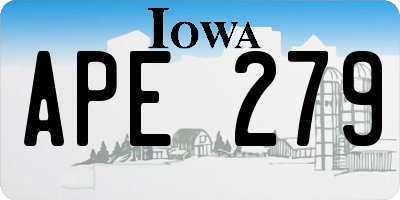 IA license plate APE279