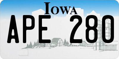 IA license plate APE280