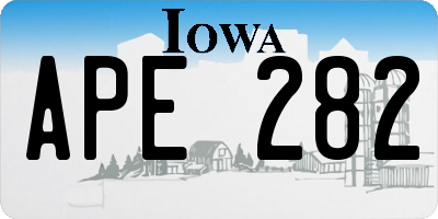 IA license plate APE282