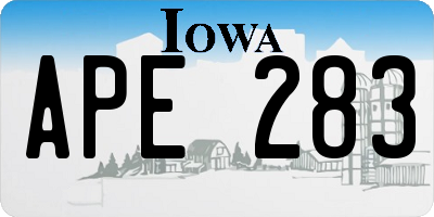 IA license plate APE283